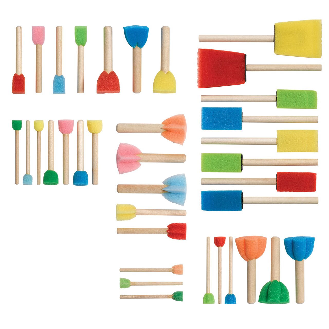 Foam Brushes Assorted Set, Multiple Shapes and Sizes, Kids Crafts, Ages 6+